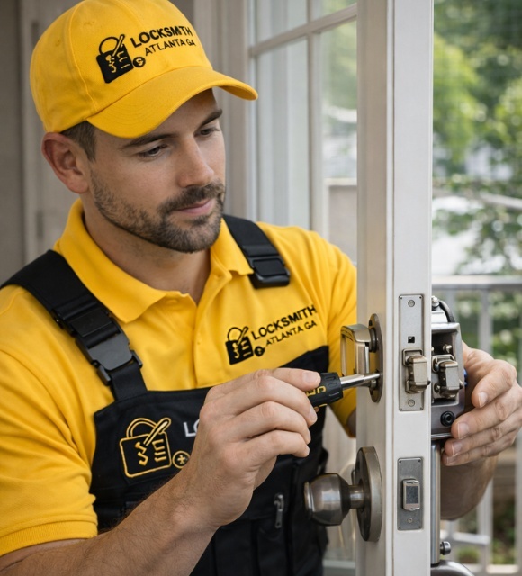 Home locksmith Atlanta repairing residential door locks